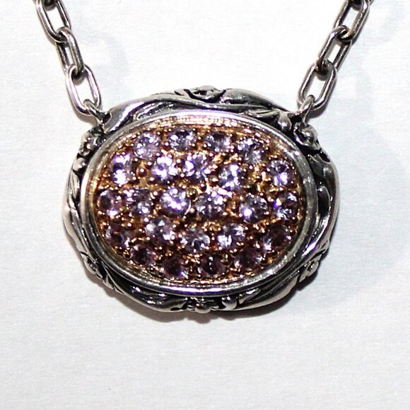 Lyric Jewelry - Lyric Sterling & 18kt Gold Pink Topaz Floral Necklace